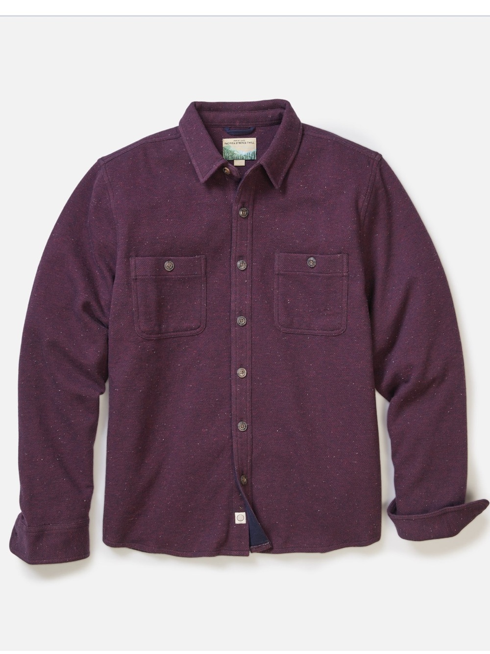 NEW⭐️Marine Layer Men’s Pacifica Stretch Twill Overshirt Burgundy Neps $168